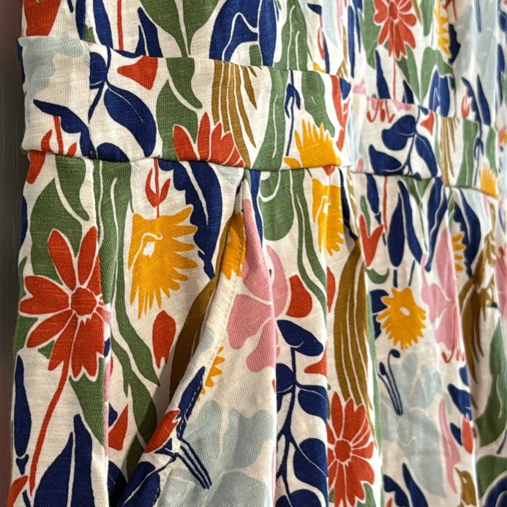Boden Florrie Tropical Bird Floral Jersey Dress Cap Sleeve Pocket Stretch 16/18R - Picture 8 of 15